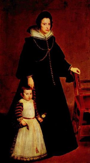 Diego Velazquez Portrat Dona Antonia Ipenarrieta mit einem Sohn Germany oil painting art
